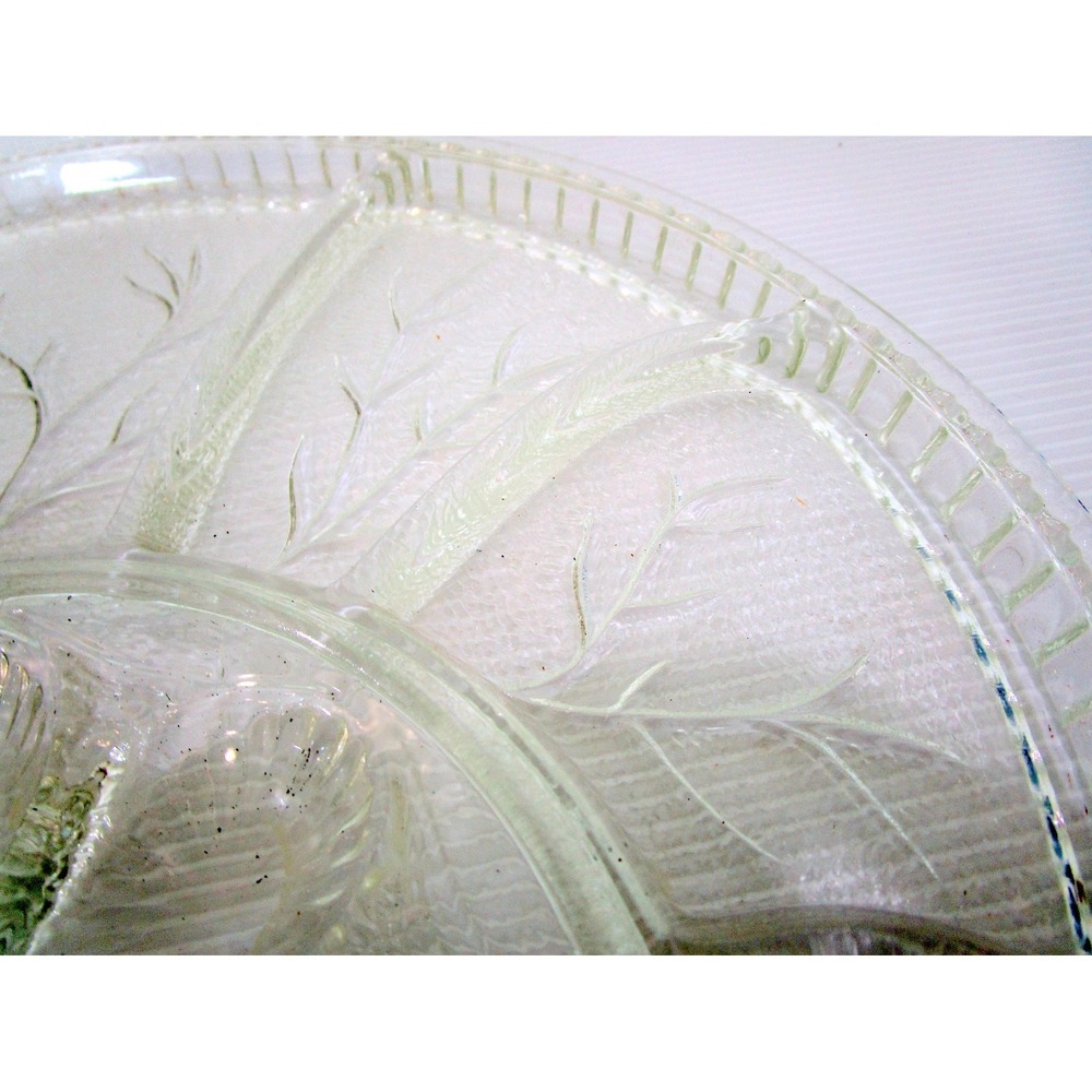 Indiana Glass Crystal Vintage Egg Hors d'Oeuvre 13" Tray Plate in Original Box - Picture 7 of 7